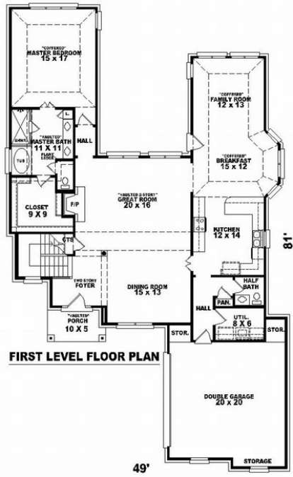 Floorplan 1 for House Plan #053-01078