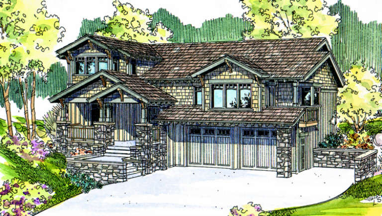 Craftsman House Plan #035-00205 Elevation Photo