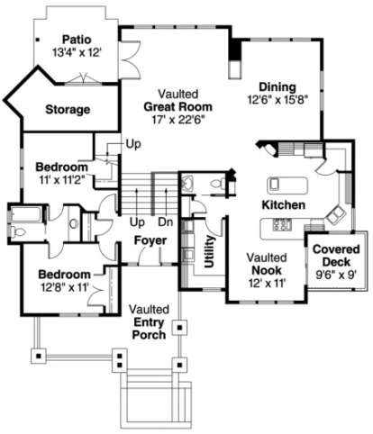 Floorplan 1 for House Plan #035-00205