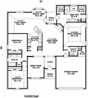 Floorplan 1 for House Plan #053-01081