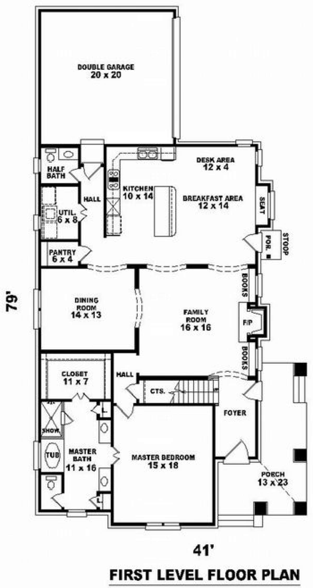 Floorplan 1 for House Plan #053-01084