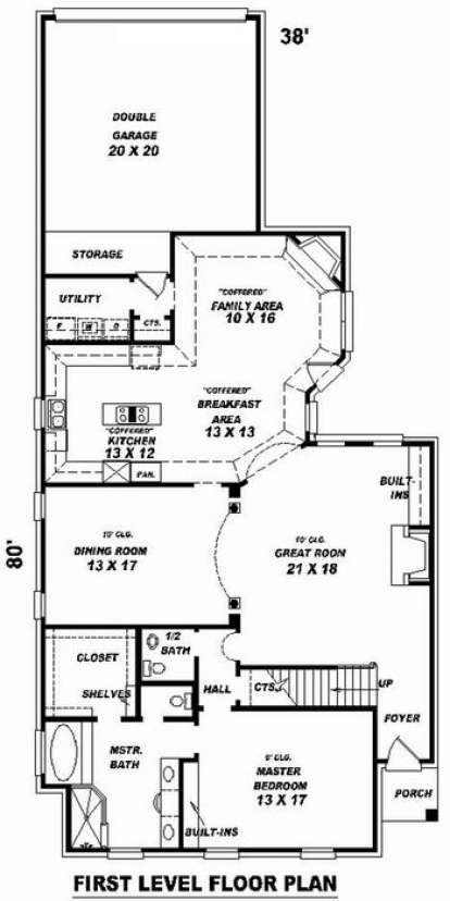 Floorplan 1 for House Plan #053-01086