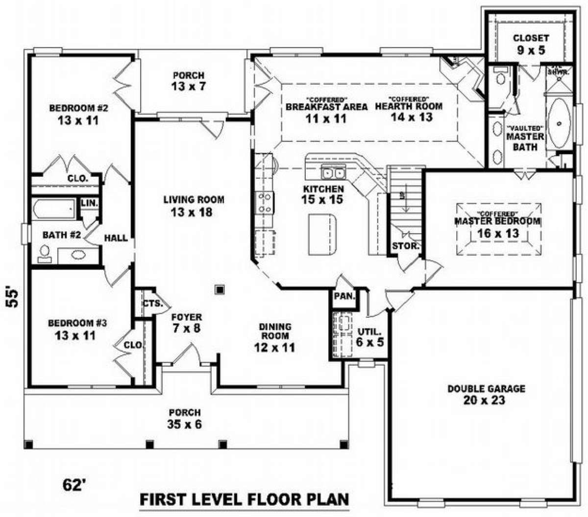 Floorplan 1 for House Plan #053-01089