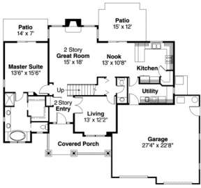 Floorplan 1 for House Plan #035-00206