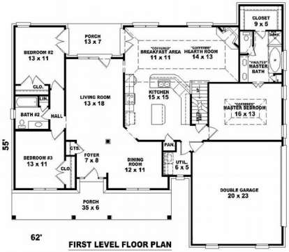 Floorplan 2 for House Plan #053-01091
