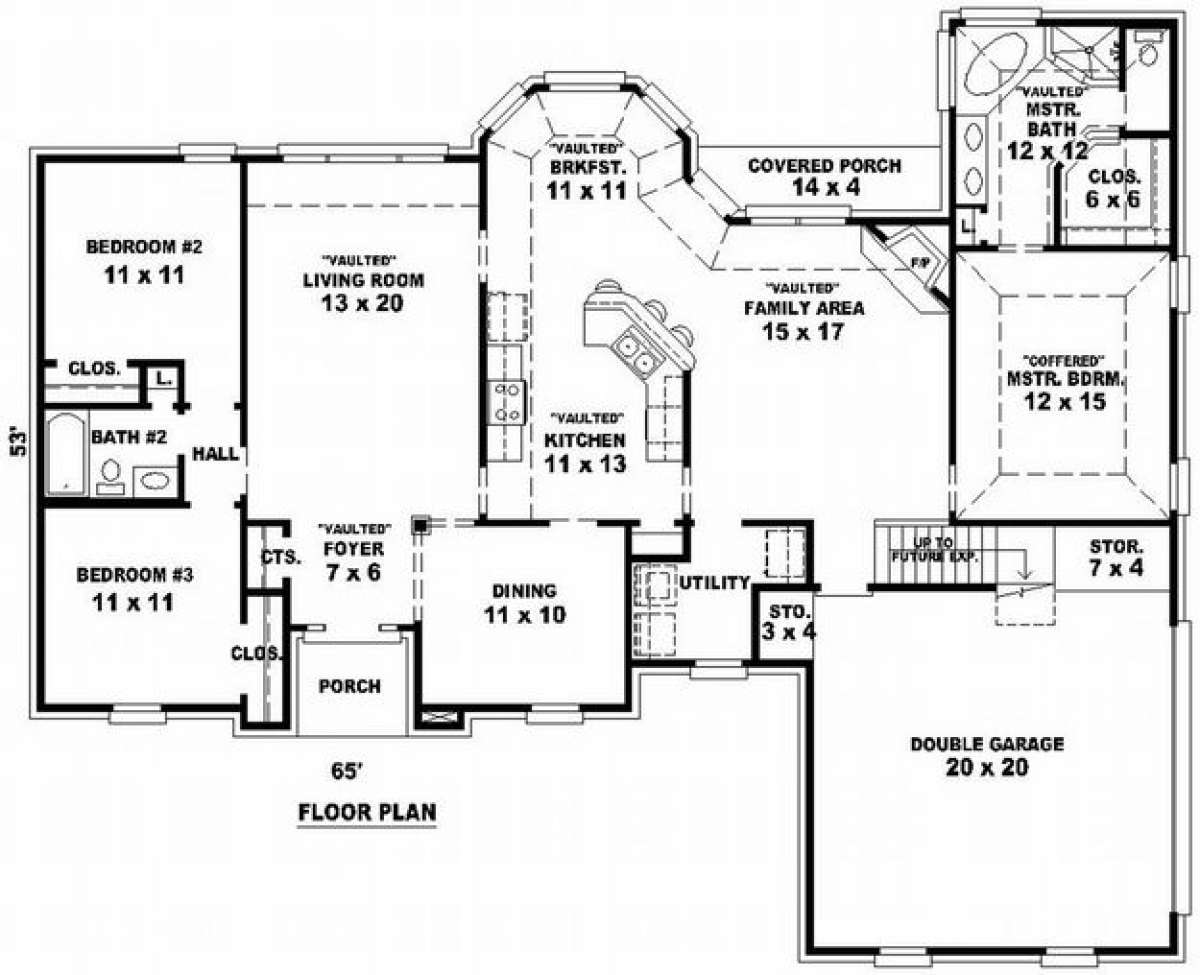 Floorplan 1 for House Plan #053-01094