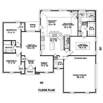 Floorplan 1 for House Plan #053-01095