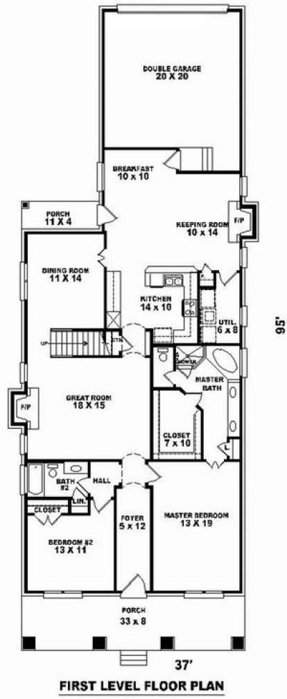Floorplan 1 for House Plan #053-01096