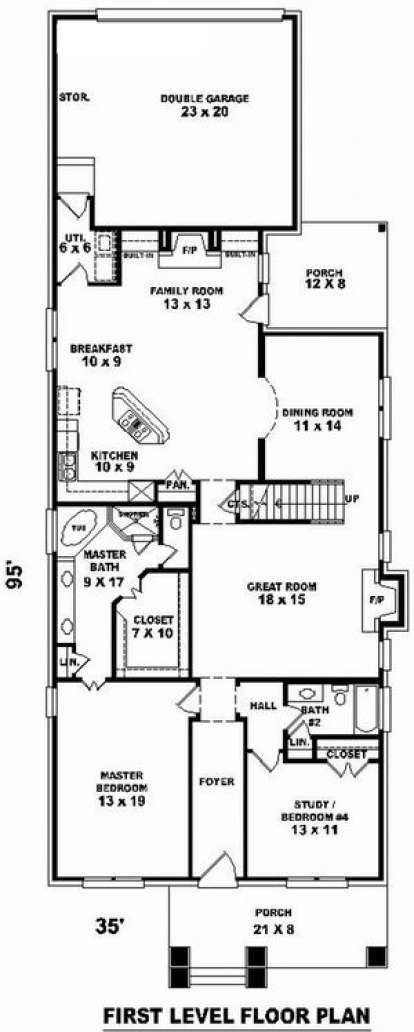 Floorplan 1 for House Plan #053-01097