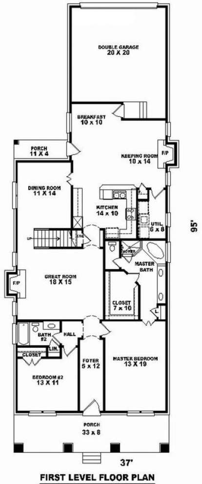 Floorplan 1 for House Plan #053-01099