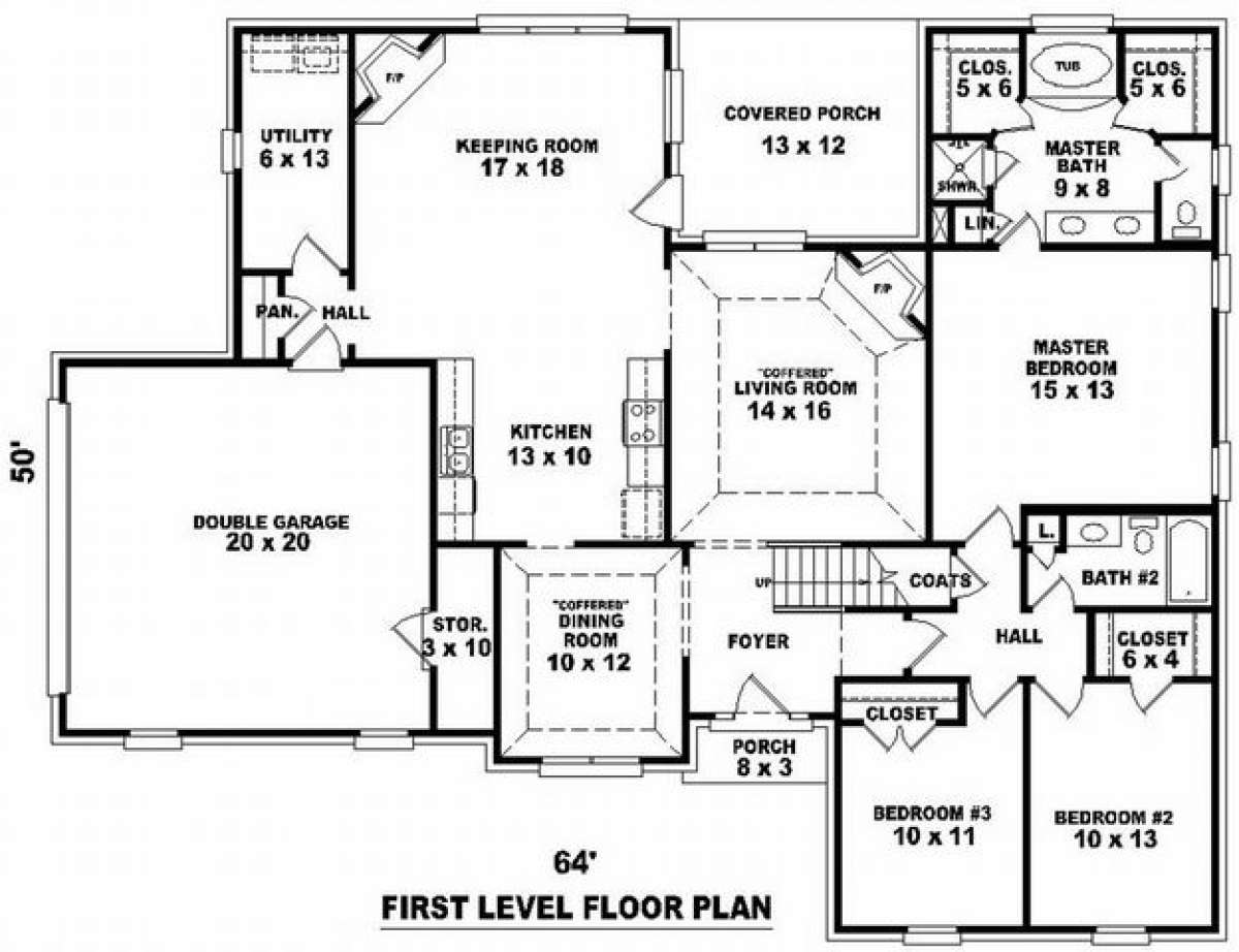 Floorplan 1 for House Plan #053-01100