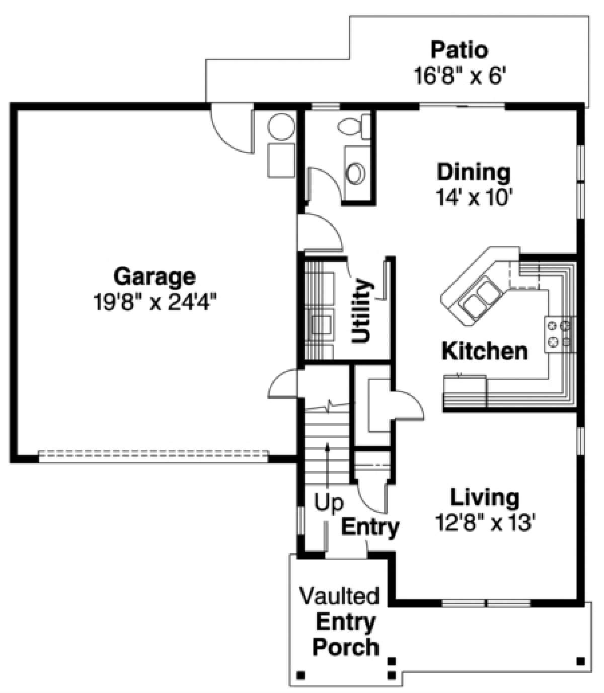 Floorplan 1 for House Plan #035-00208