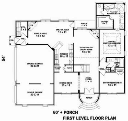Floorplan 1 for House Plan #053-01110