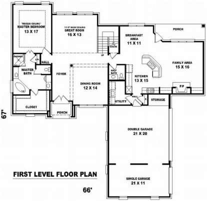 Floorplan 1 for House Plan #053-01115
