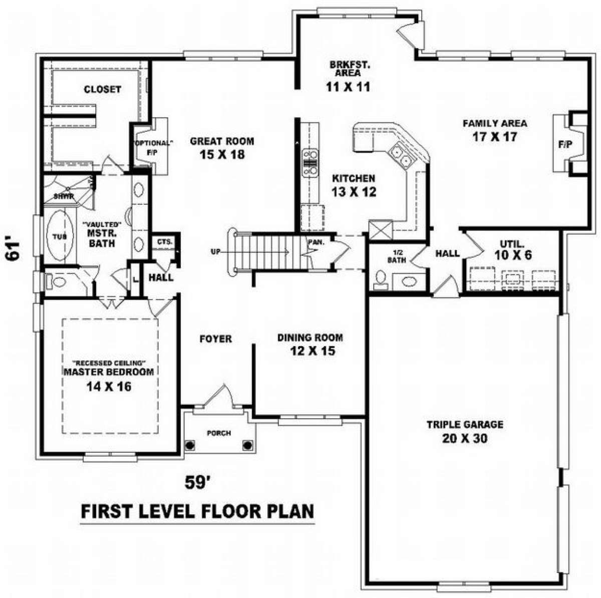 Floorplan 1 for House Plan #053-01116