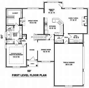 Floorplan 1 for House Plan #053-01116
