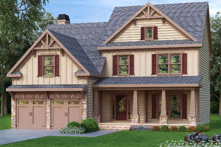 Craftsman House Plan #009-00069 Elevation Photo