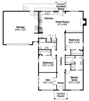 Floorplan 1 for House Plan #035-00209