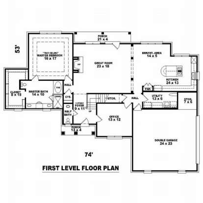 Floorplan 1 for House Plan #053-01120