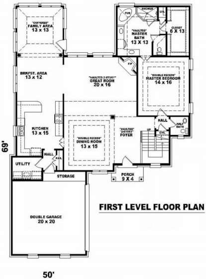 Floorplan 1 for House Plan #053-01129