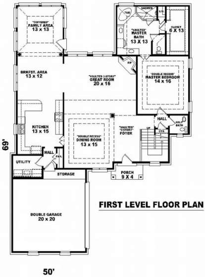 Floorplan 1 for House Plan #053-01130
