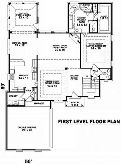 Floorplan 1 for House Plan #053-01131