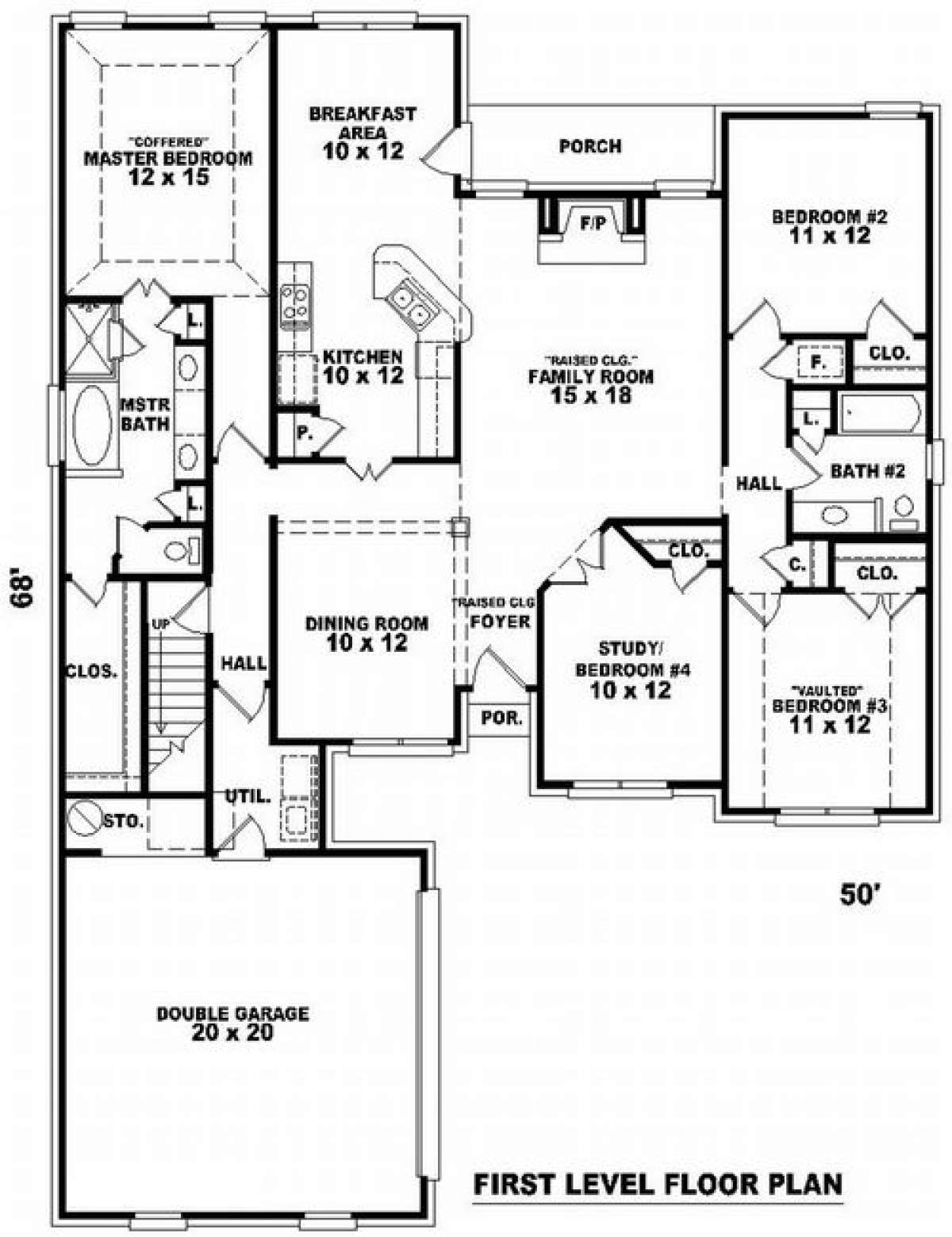 Floorplan 1 for House Plan #053-01135
