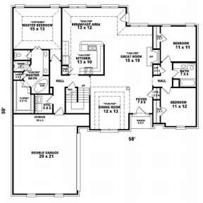 Floorplan 1 for House Plan #053-01137