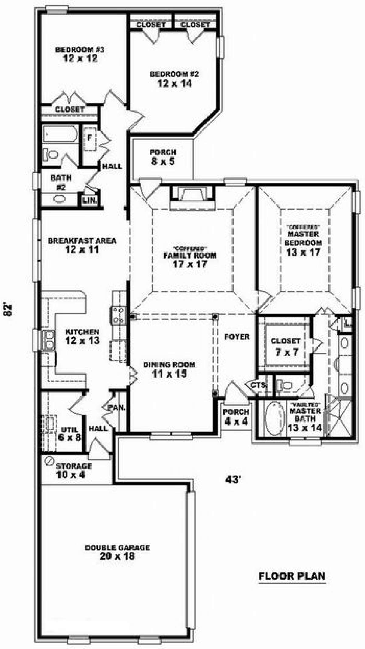 Floorplan 1 for House Plan #053-01139