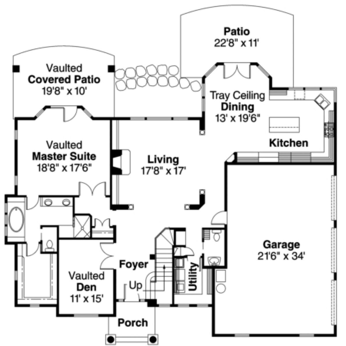 Floorplan 1 for House Plan #035-00211