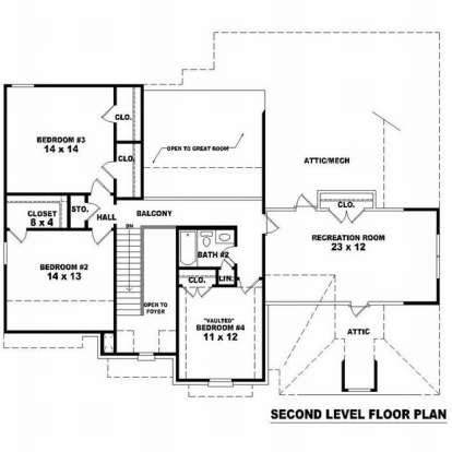 Floorplan 2 for House Plan #053-01140