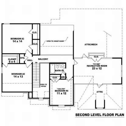 Floorplan 2 for House Plan #053-01142