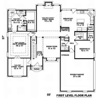 Floorplan 1 for House Plan #053-01144