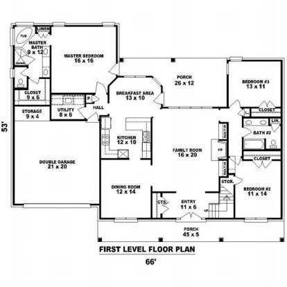 Floorplan 1 for House Plan #053-01146