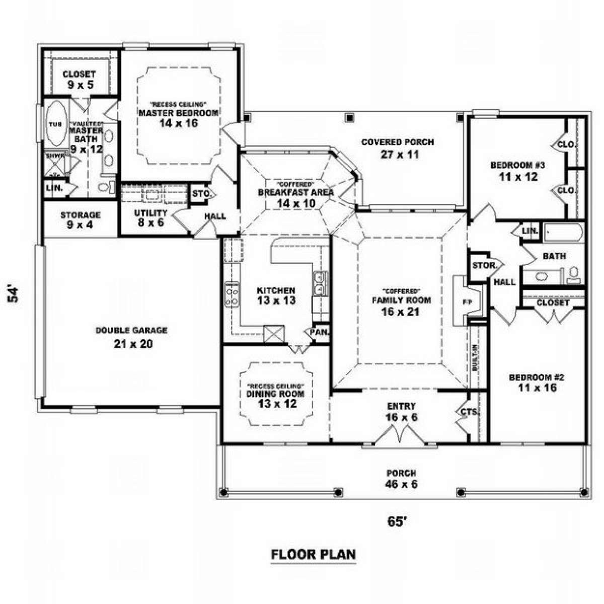 Floorplan 1 for House Plan #053-01149