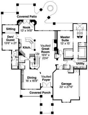 Floorplan 1 for House Plan #035-00212