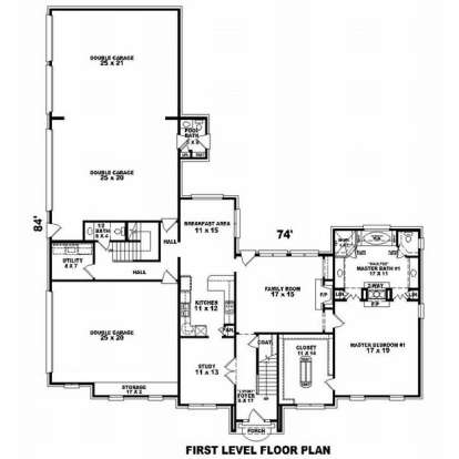 Floorplan 1 for House Plan #053-01150