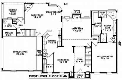 Floorplan 1 for House Plan #053-01154