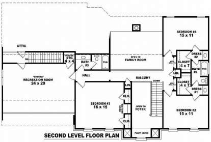 Floorplan 2 for House Plan #053-01154