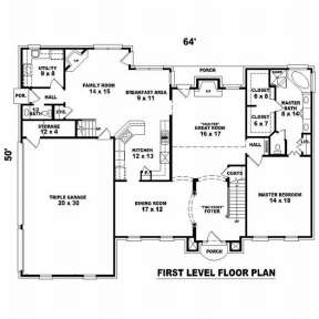 Floorplan 1 for House Plan #053-01158