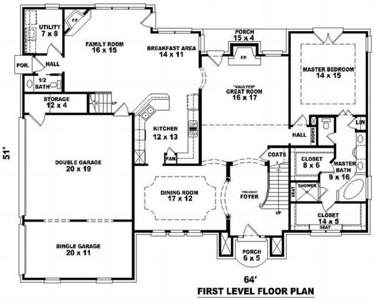 Floorplan 1 for House Plan #053-01159