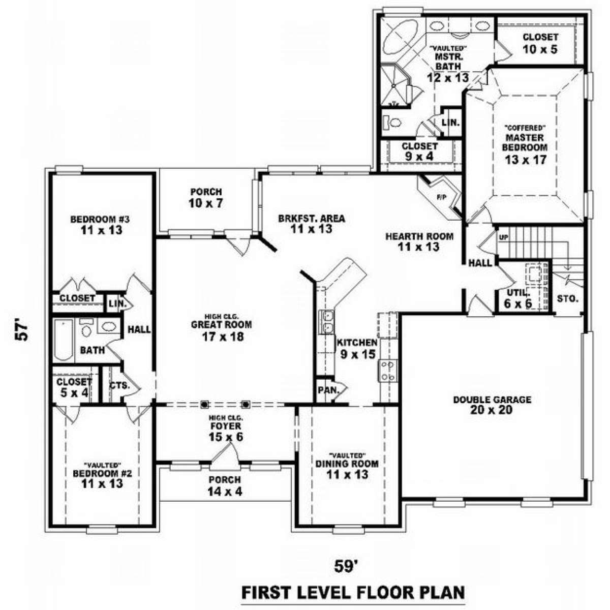 Floorplan 1 for House Plan #053-01161
