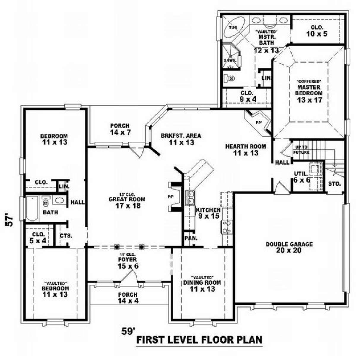 Floorplan 1 for House Plan #053-01162