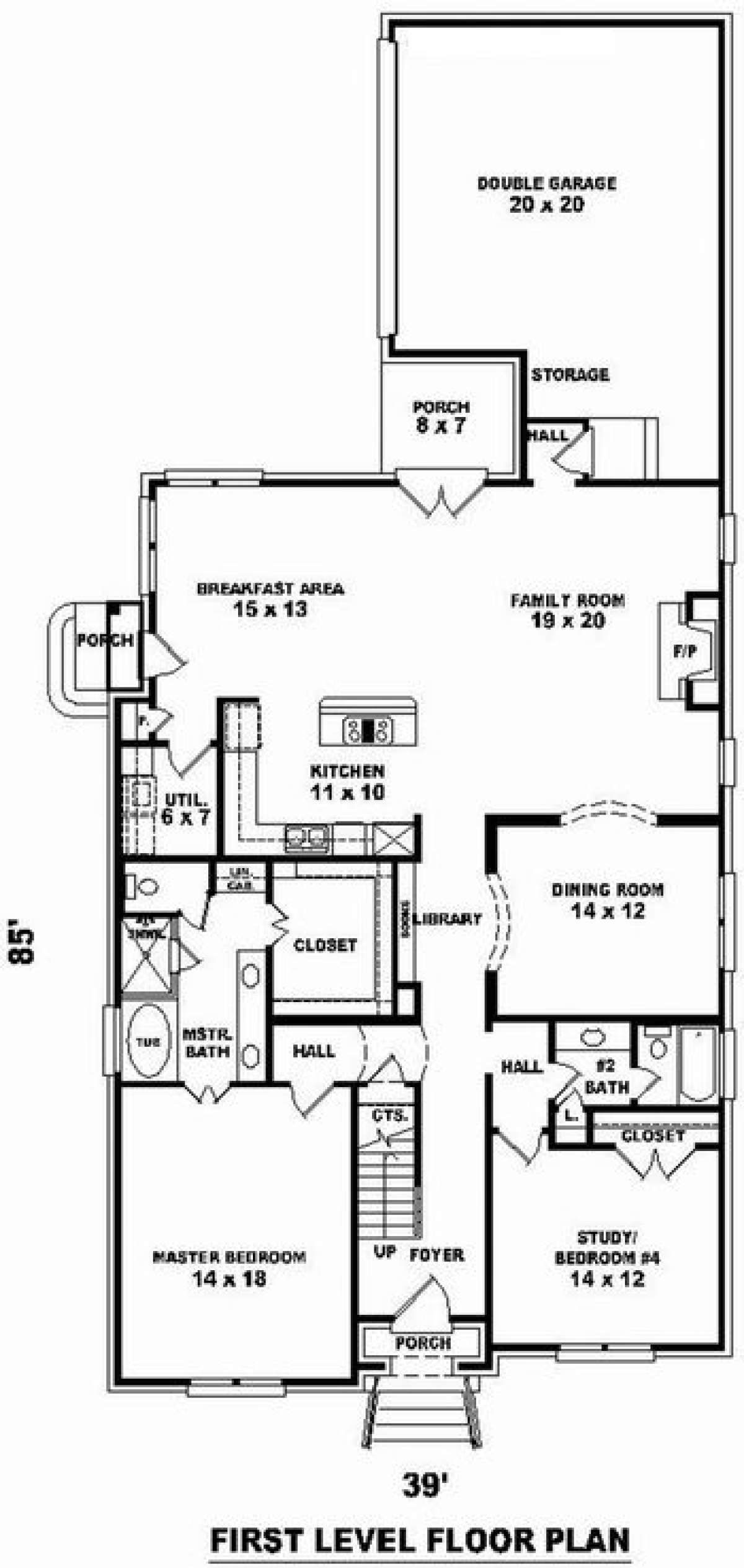 Floorplan 1 for House Plan #053-01169