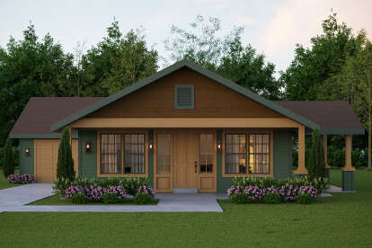 Ranch House Plan #035-00214 Elevation Photo