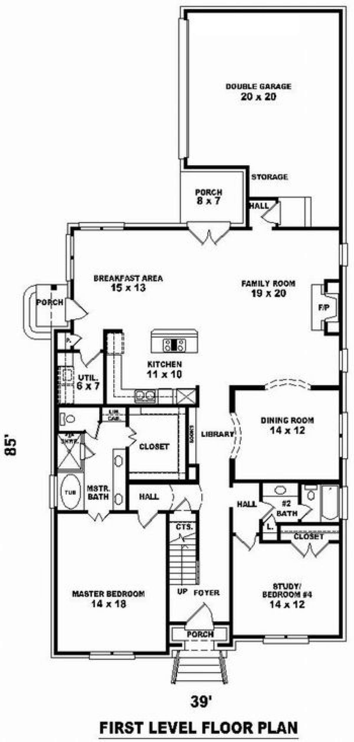 Floorplan 1 for House Plan #053-01175