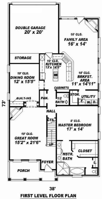 Floorplan 1 for House Plan #053-01176