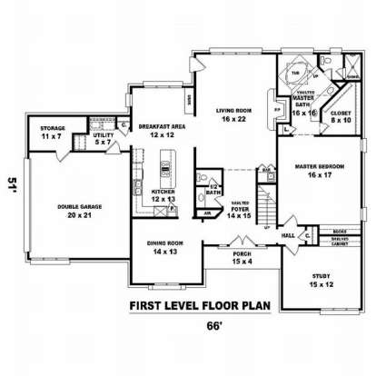 Floorplan 1 for House Plan #053-01178