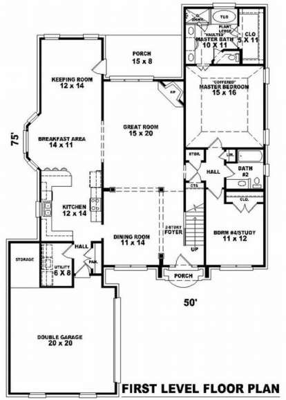 Floorplan 1 for House Plan #053-01180