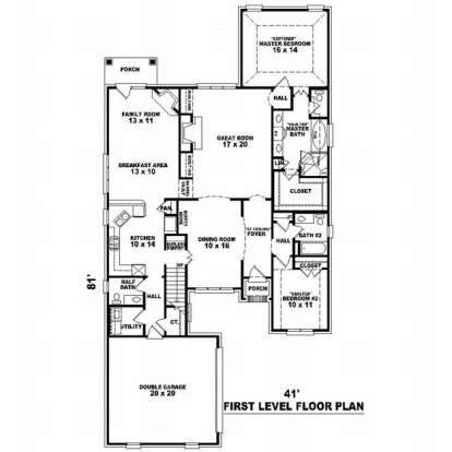 Floorplan 1 for House Plan #053-01182
